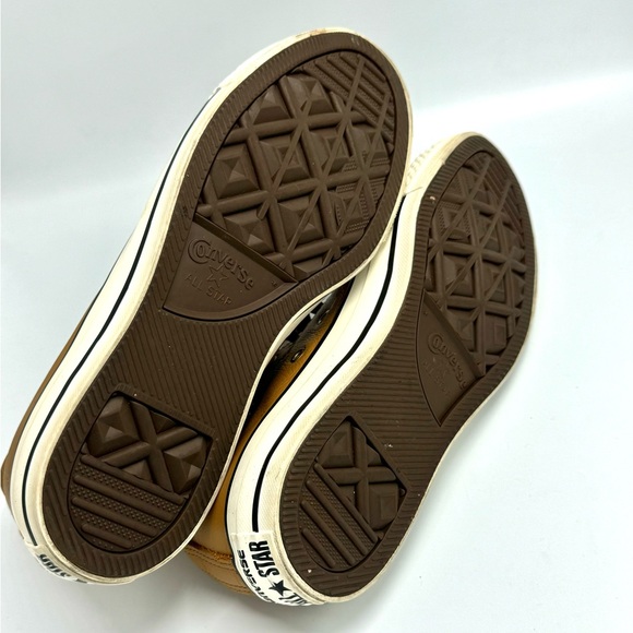 Converse leather high top chuck taylors in camel shade of brown women’s 8.5 - Picture 10 of 11